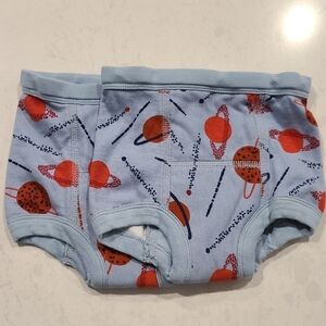 NEW Hanna Anderson XS Kids Space-Themed Underwear - Blue and Red Set Of 2